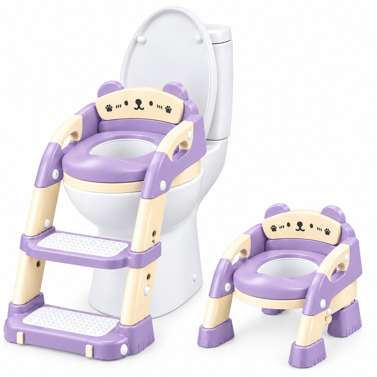 Entrenador de Baño 2 en 1 con Escalera Plegable