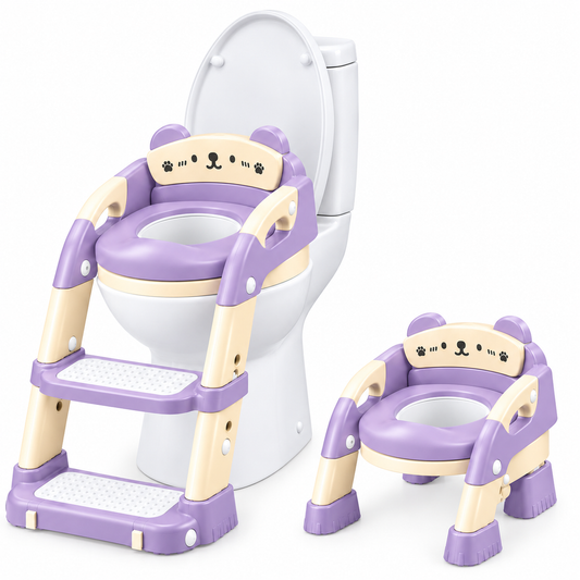 Entrenador de Baño 2 en 1 con Escalera Plegable